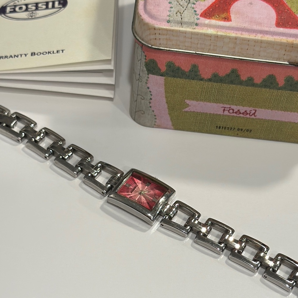 Vintage Fossil Watch with Pink face